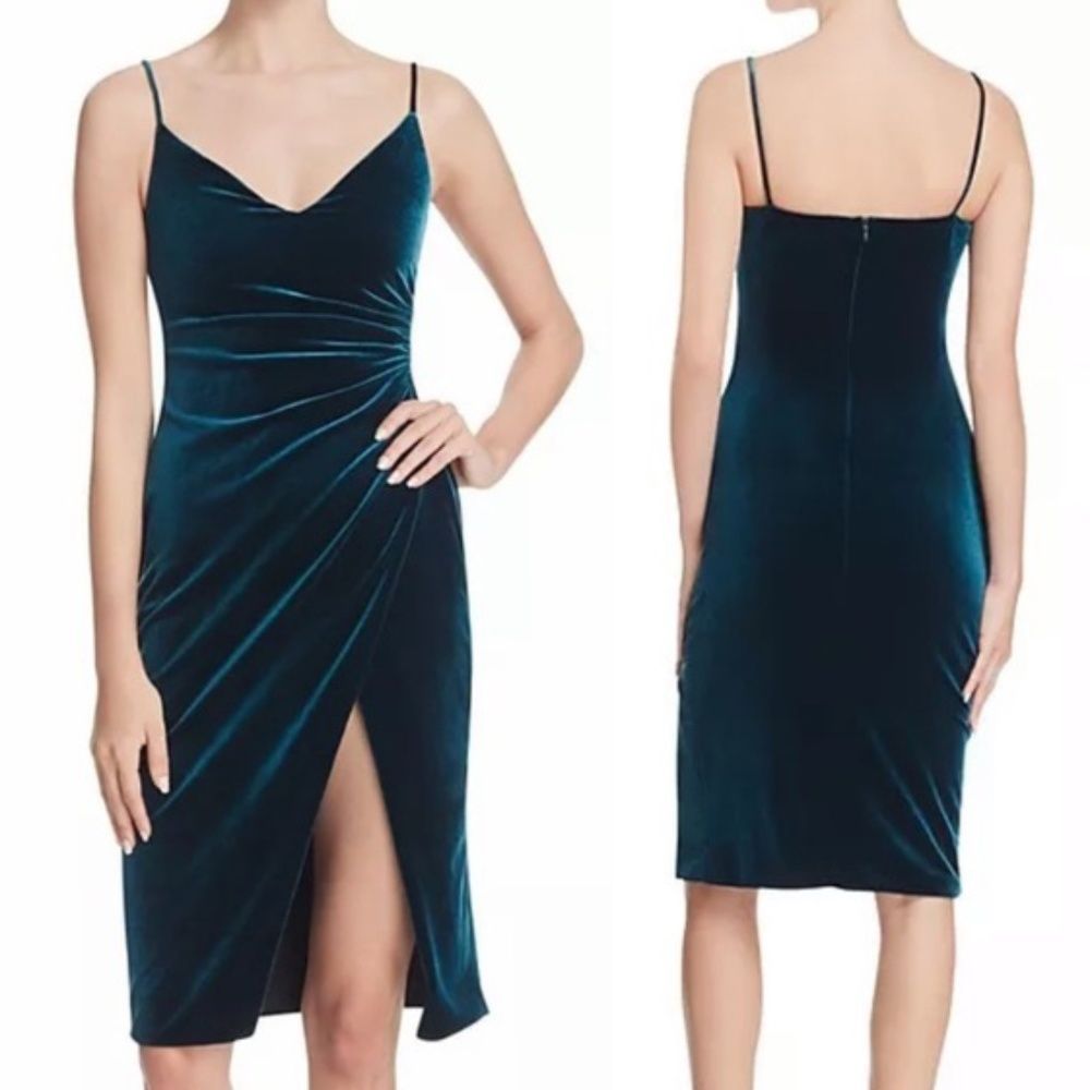 Black Halo. Bowery Midi Velvet Dress